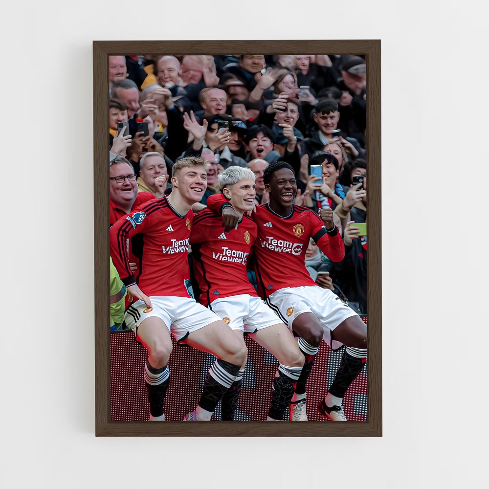 manchester-united-4 cadre Bois foncé