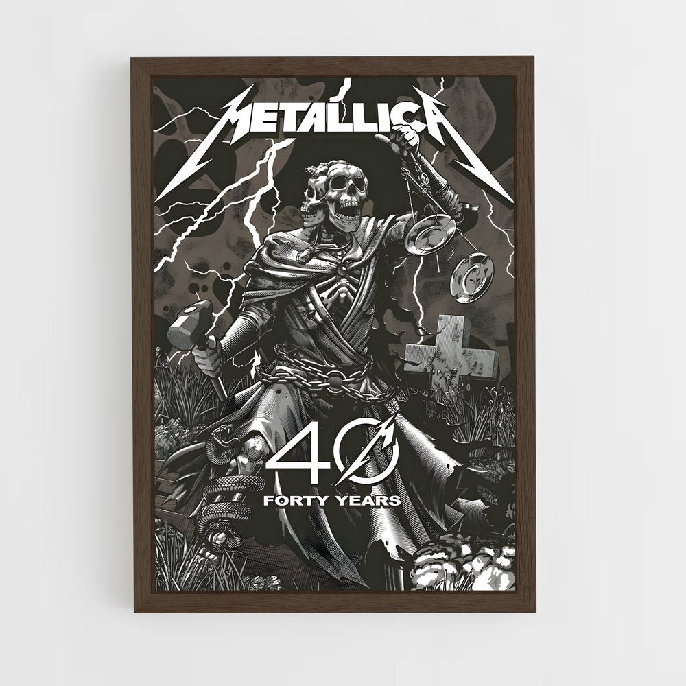 metallica-1 cadre Bois foncé