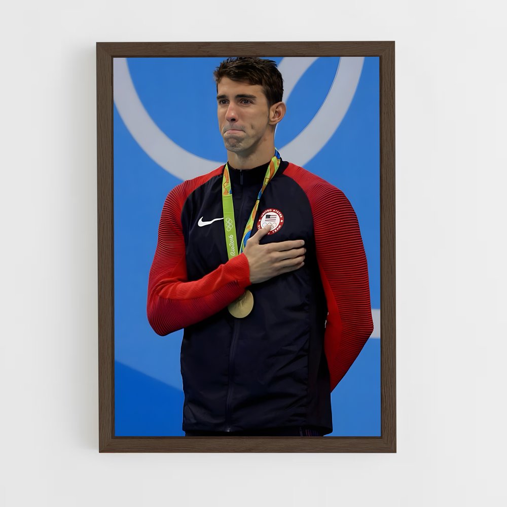 michael-phelps-6 cadre Bois foncé