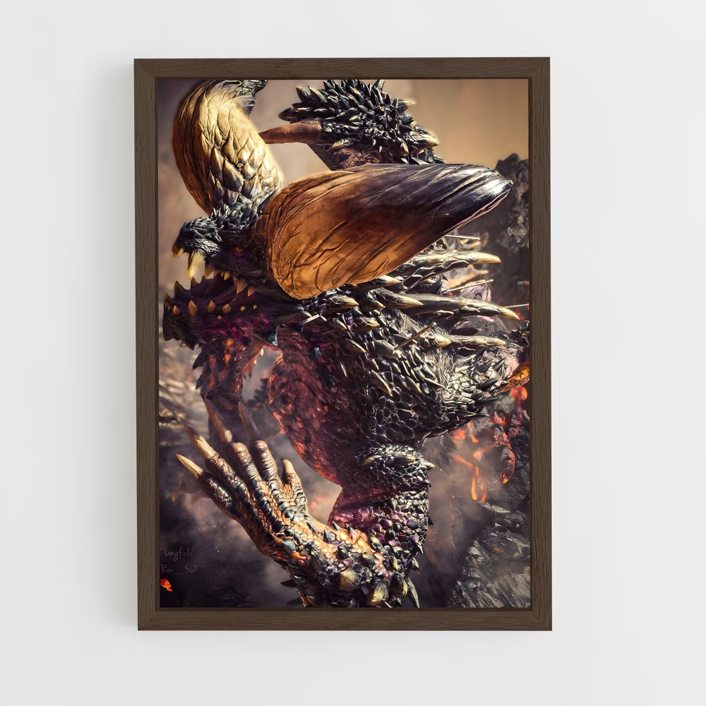 monster-hunter-7 cadre Bois foncé