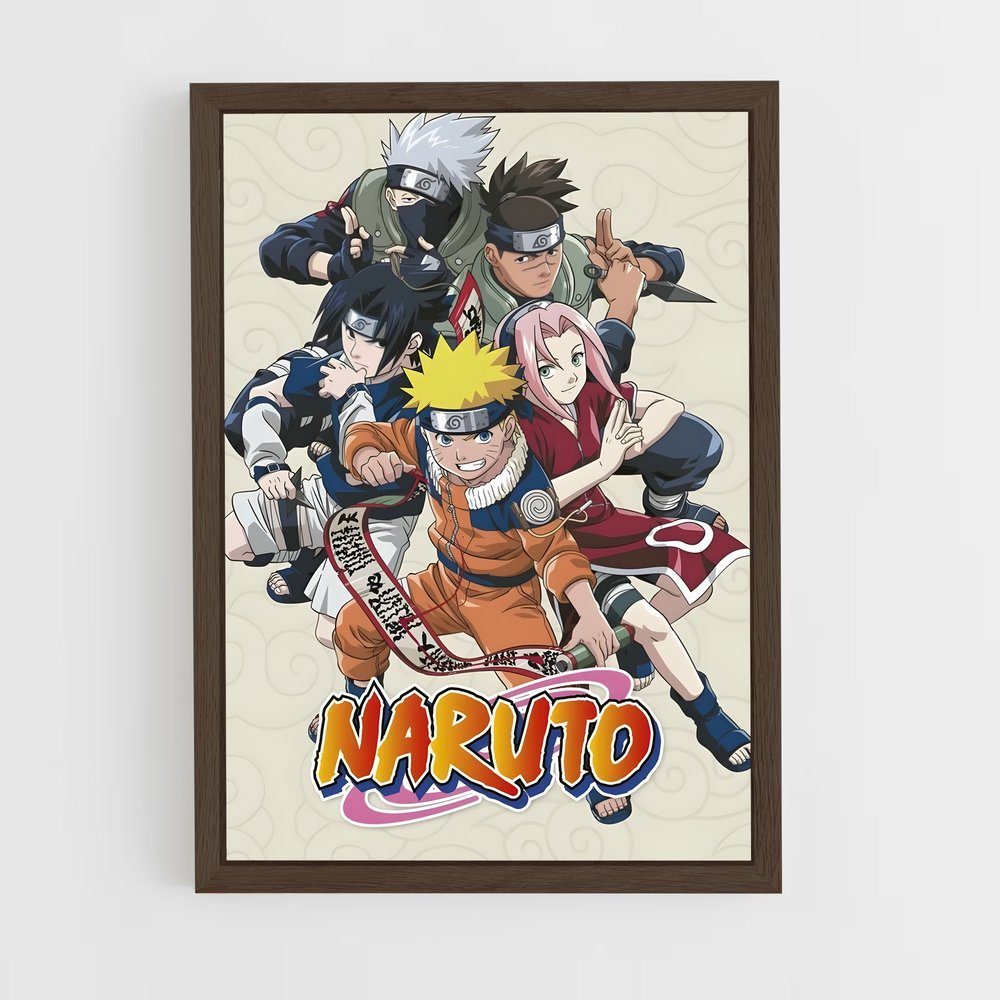 naruto-17 cadre Bois foncé