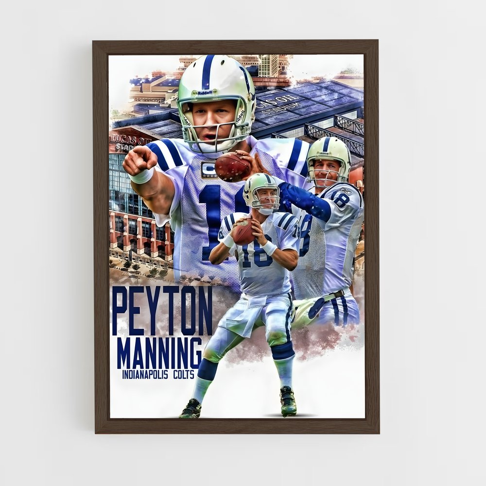 peyton-manning-8 cadre Bois foncé