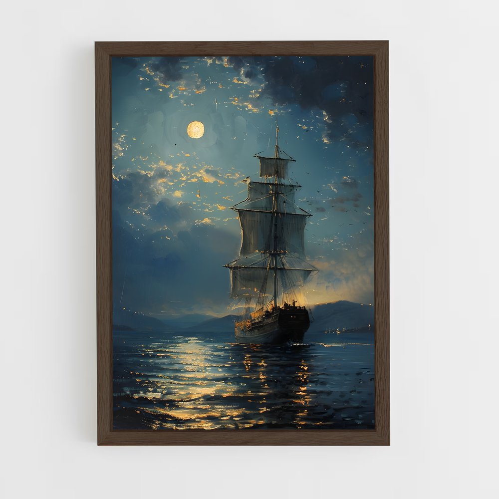pirate-boat-6 cadre Bois foncé