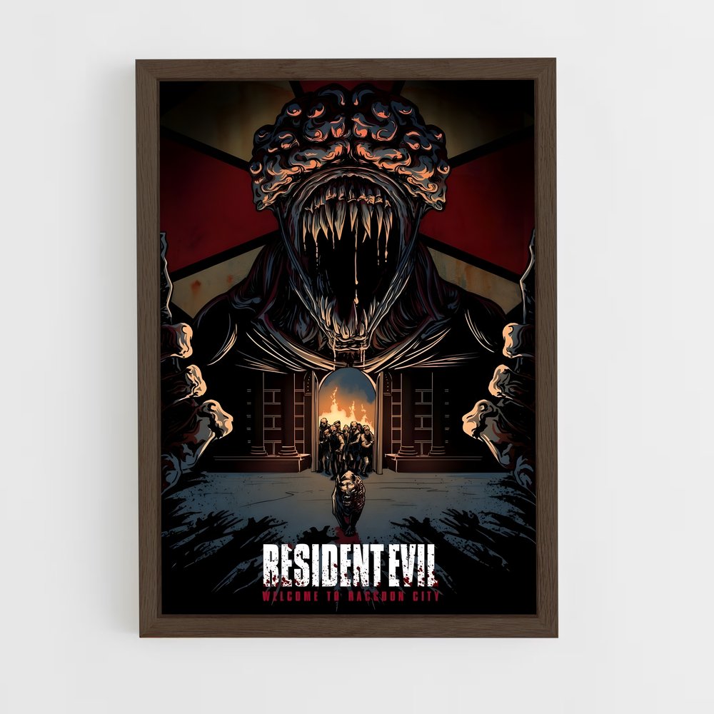 resident-evil-11 cadre Bois foncé