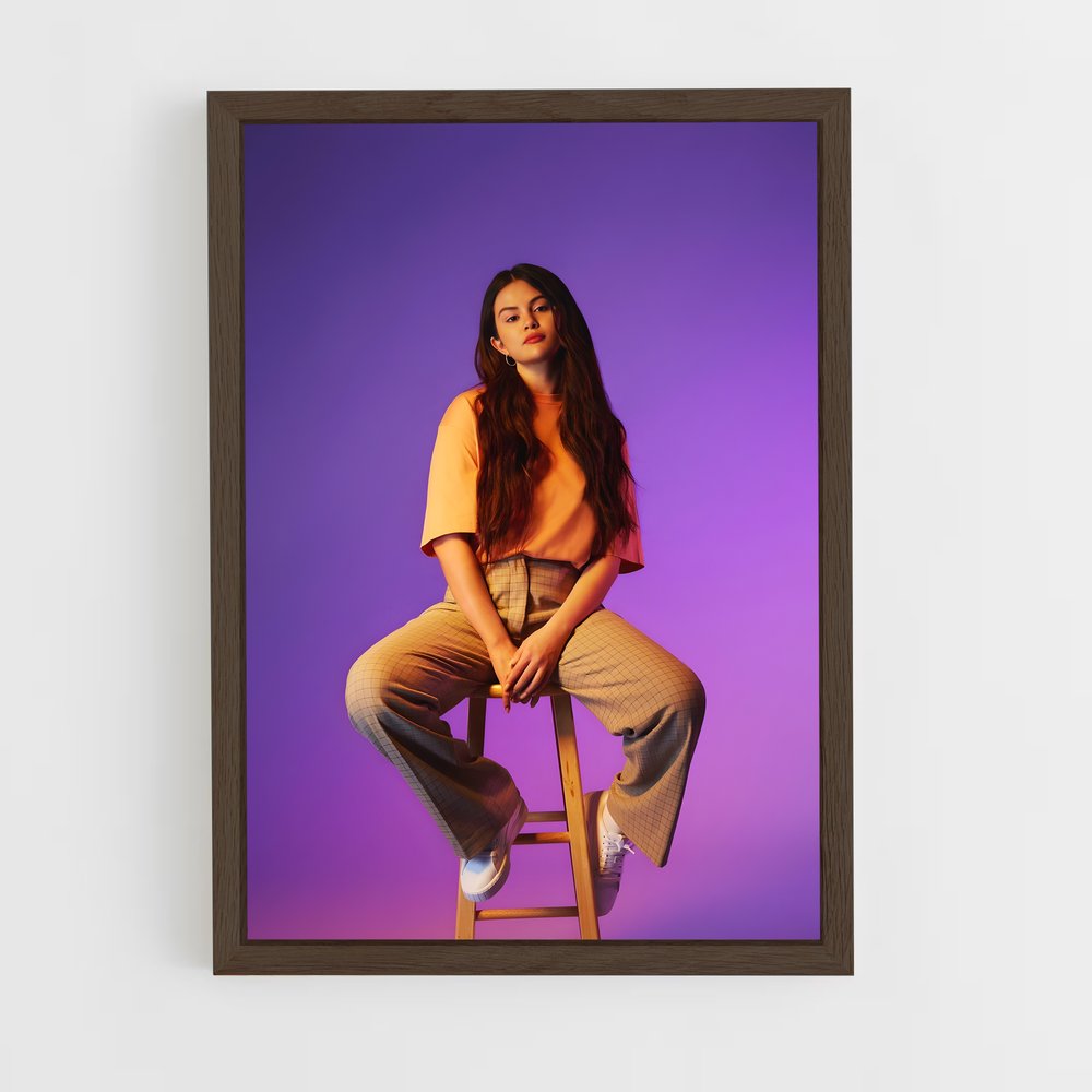selena-gomez-9 cadre Bois foncé