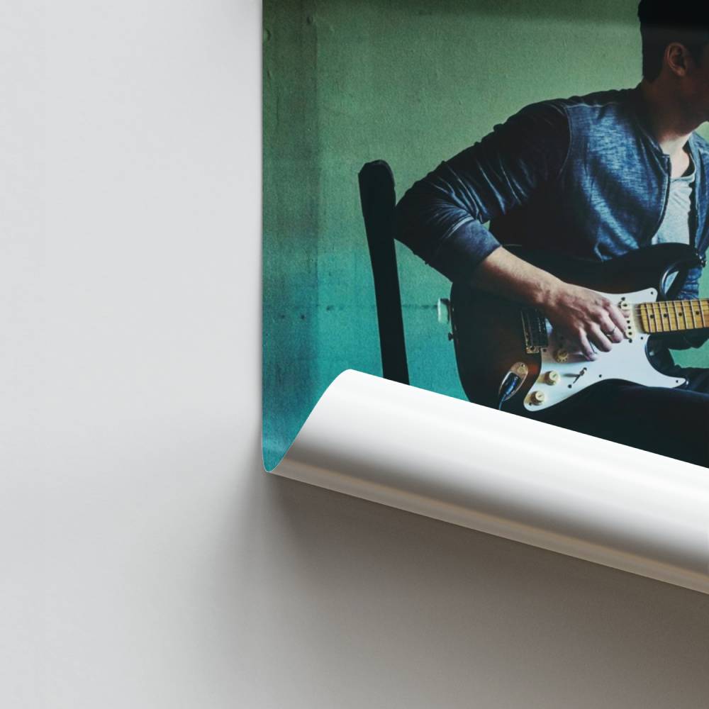 Poster Guitariste Réfléchi