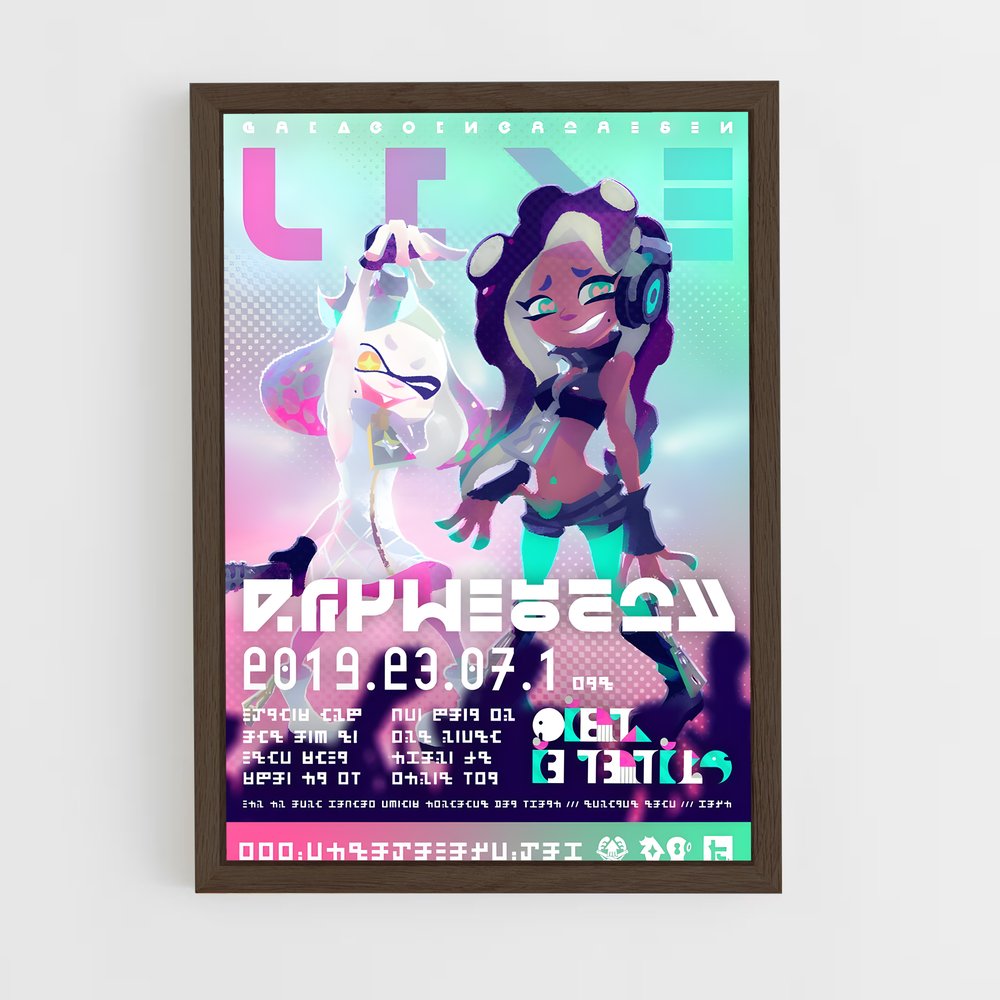 splatoon-2 cadre Bois foncé
