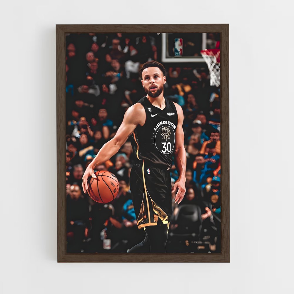 stephen-curry-3 cadre Bois foncé