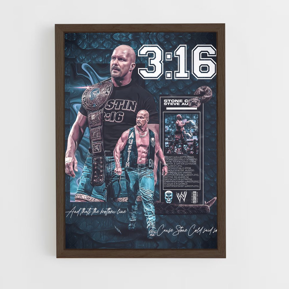 stone-cold-9 cadre Bois foncé