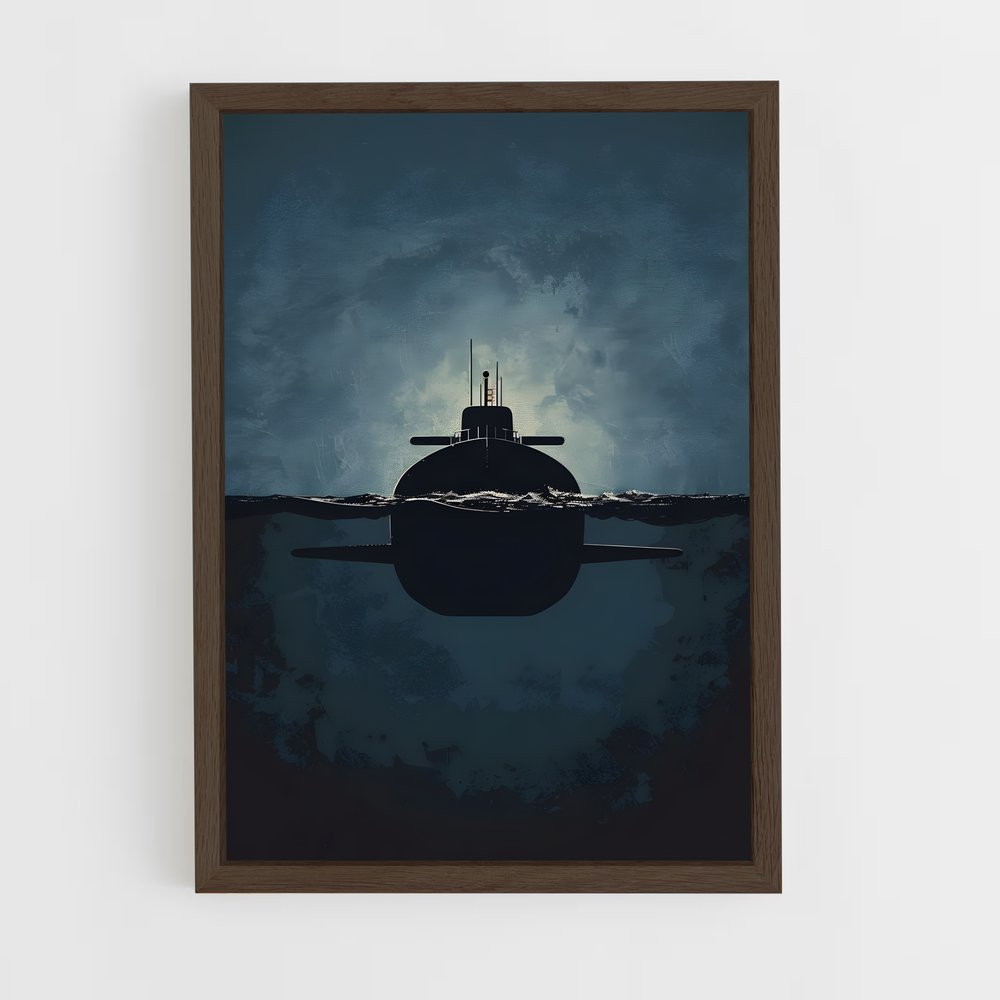 submarine-8 cadre Bois foncé