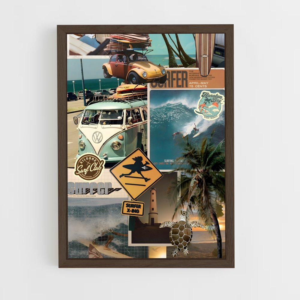 surf-4 cadre Bois foncé