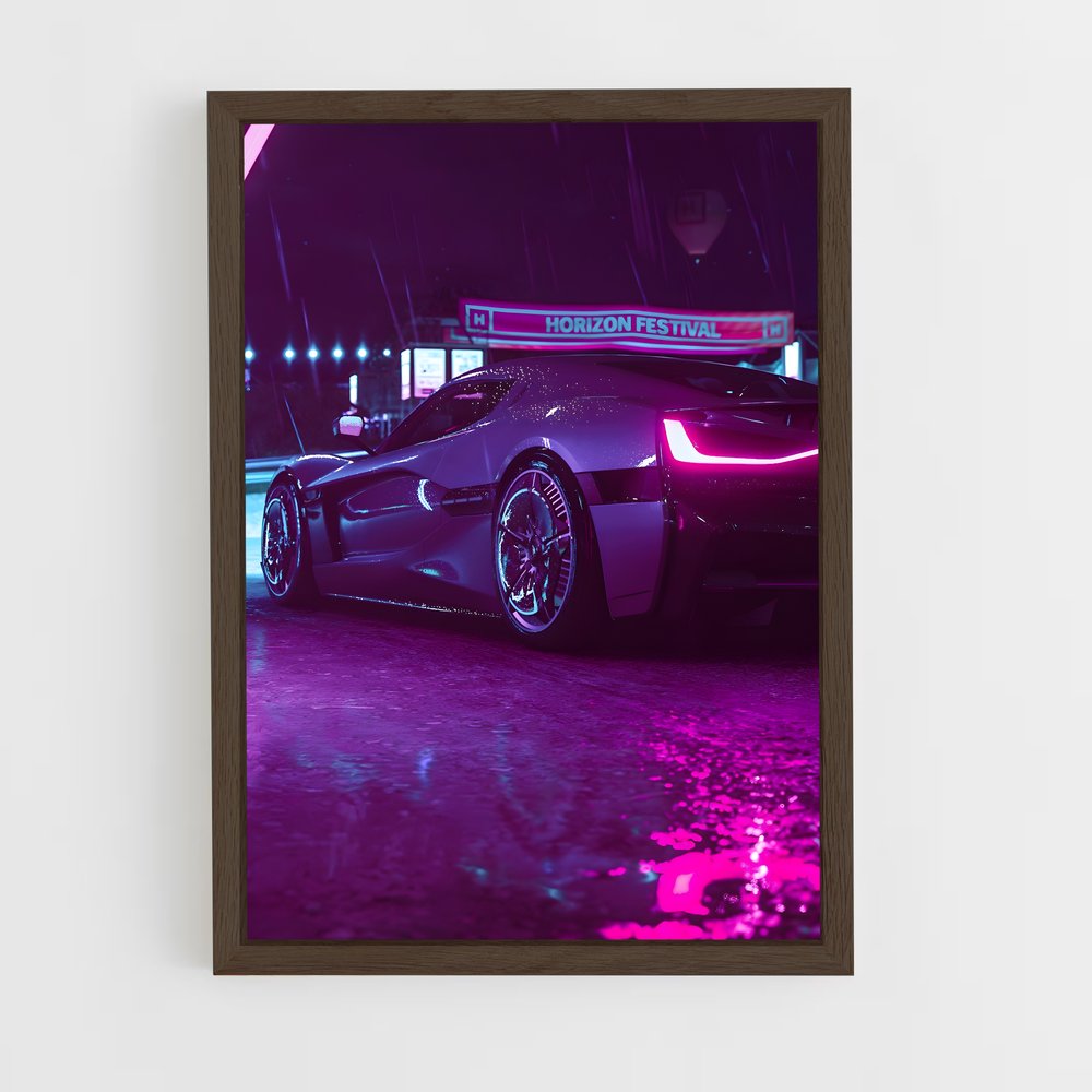 synthwave-12 cadre Bois foncé