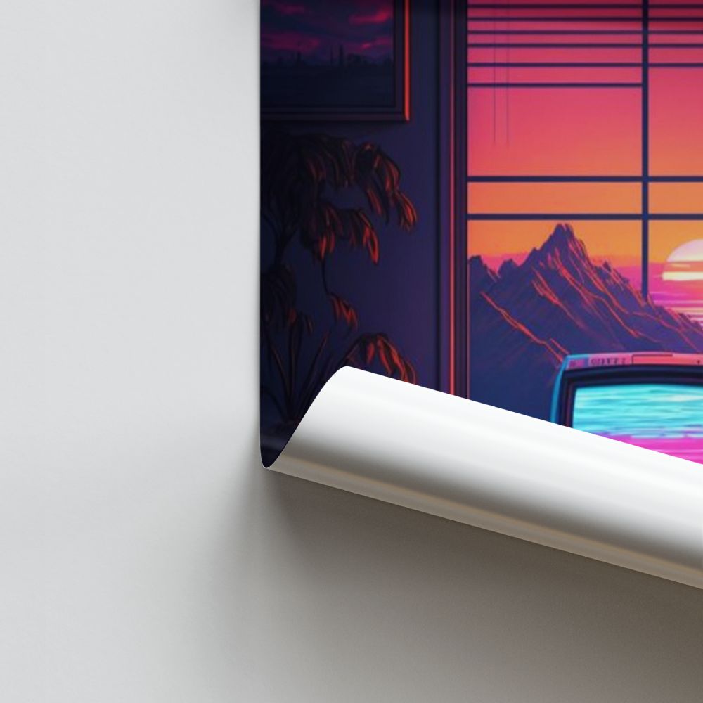 Poster Synthwave Ordinateur