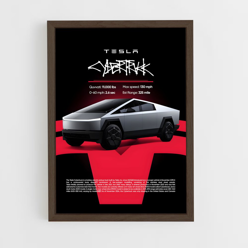tesla-5 cadre Bois foncé