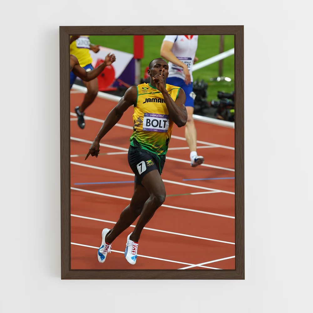 usain-bolt-8 cadre Bois foncé