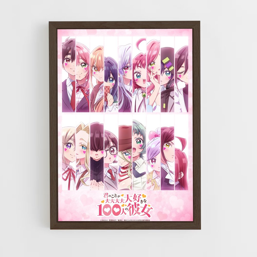 100-girlfriends-1 cadre Bois foncé