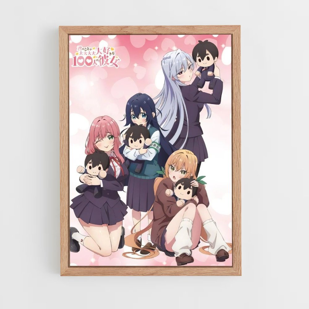 100-girlfriends-12 cadre Bois clair