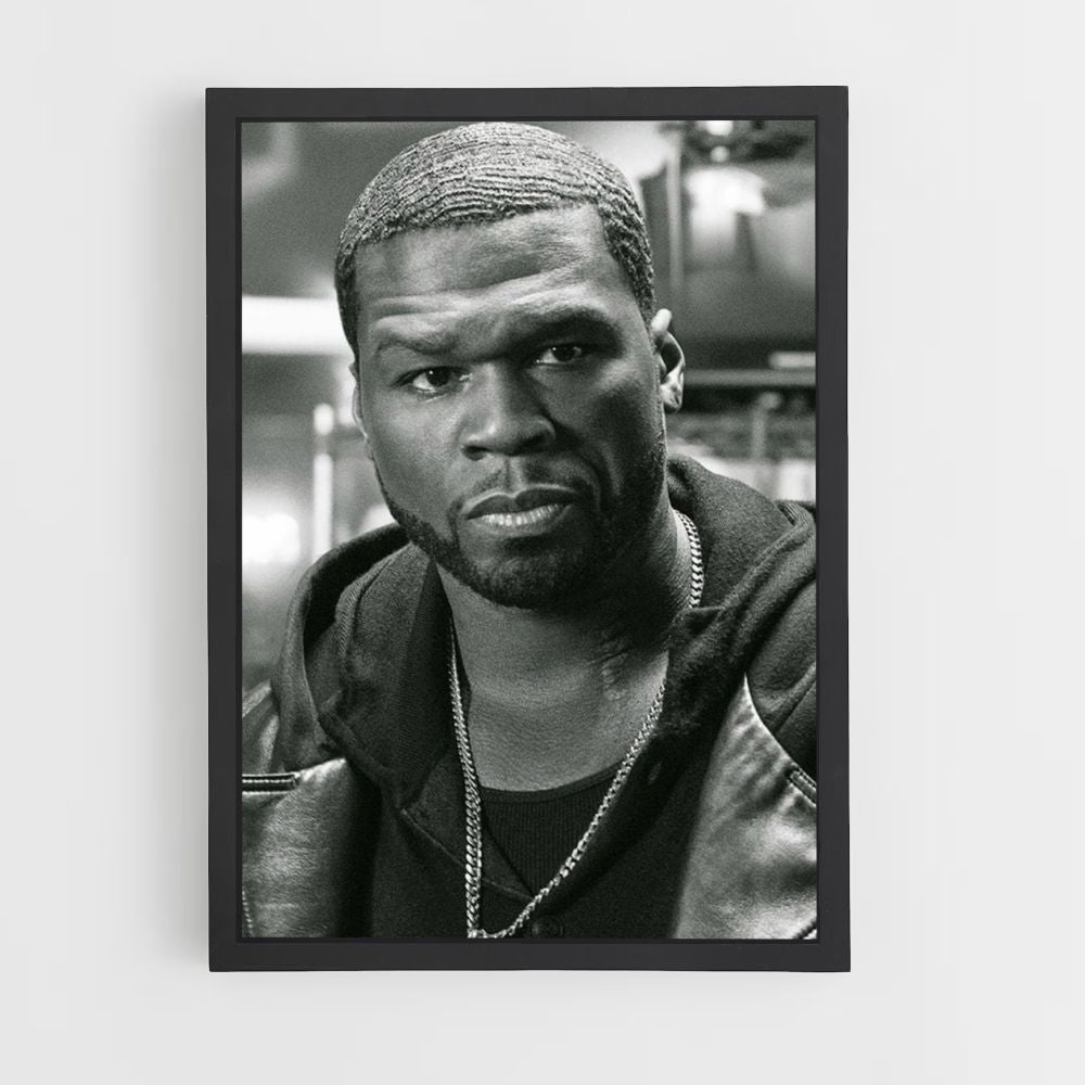 50cent Black and White Poster