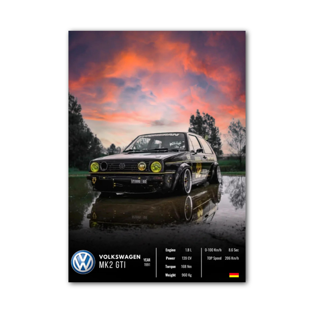 Affiche Volkswagen MK2 GTI