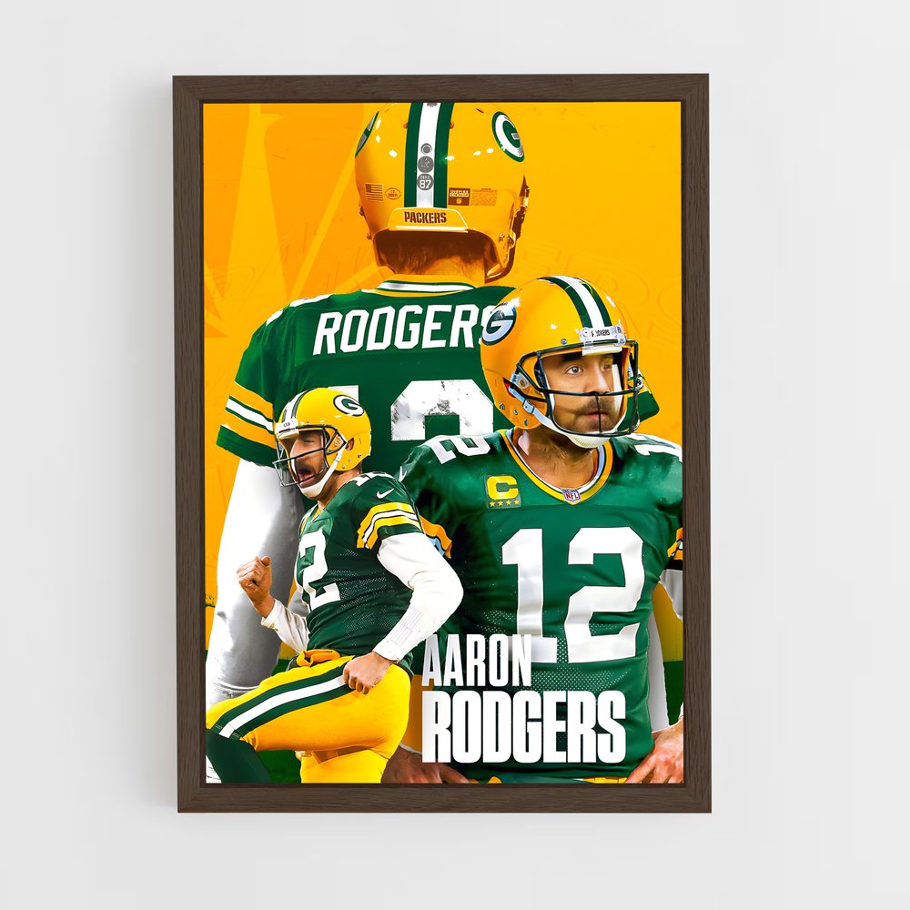 aaron-rodgers-1 cadre Bois foncé