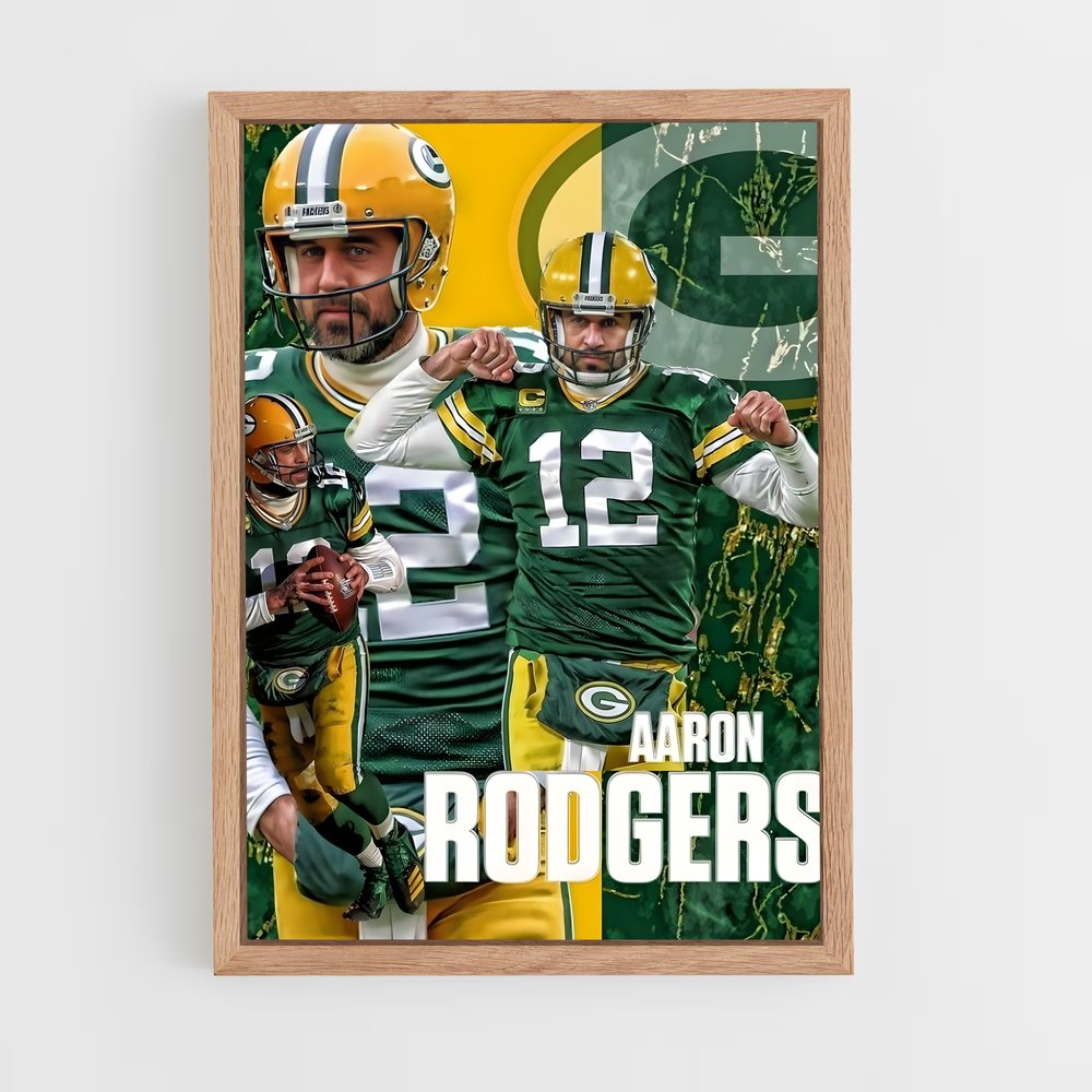 aaron-rodgers-10 cadre Bois clair