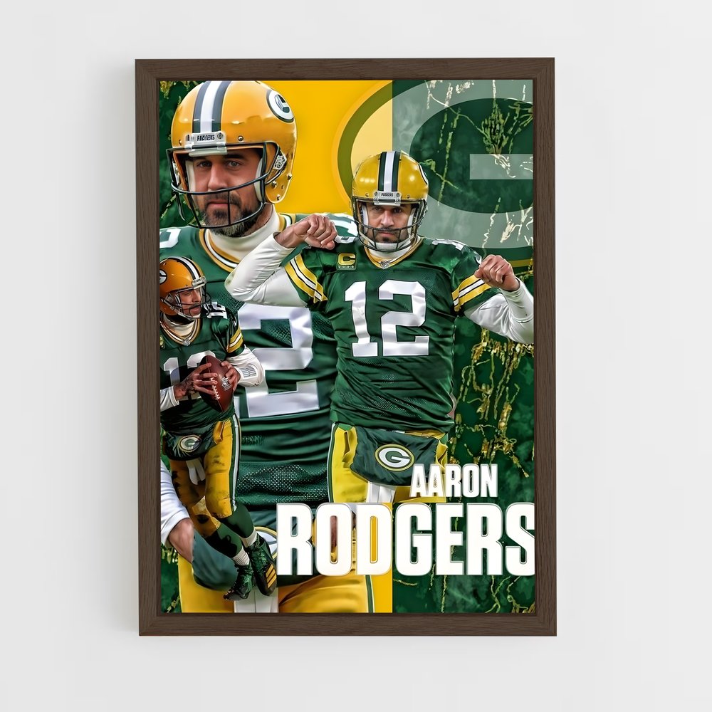 aaron-rodgers-10 cadre Bois foncé