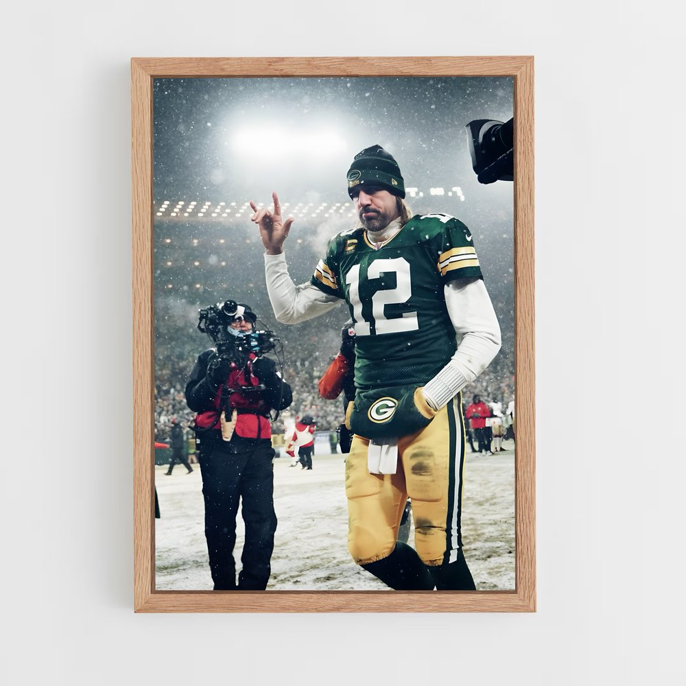 aaron-rodgers-12 cadre Bois clair