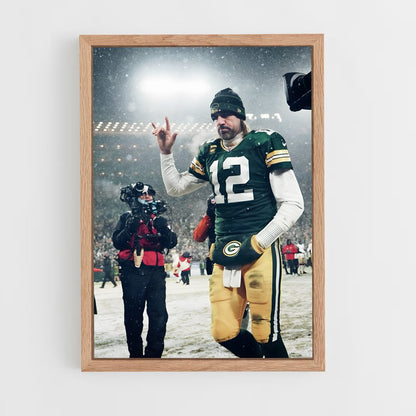aaron-rodgers-12 cadre Bois clair