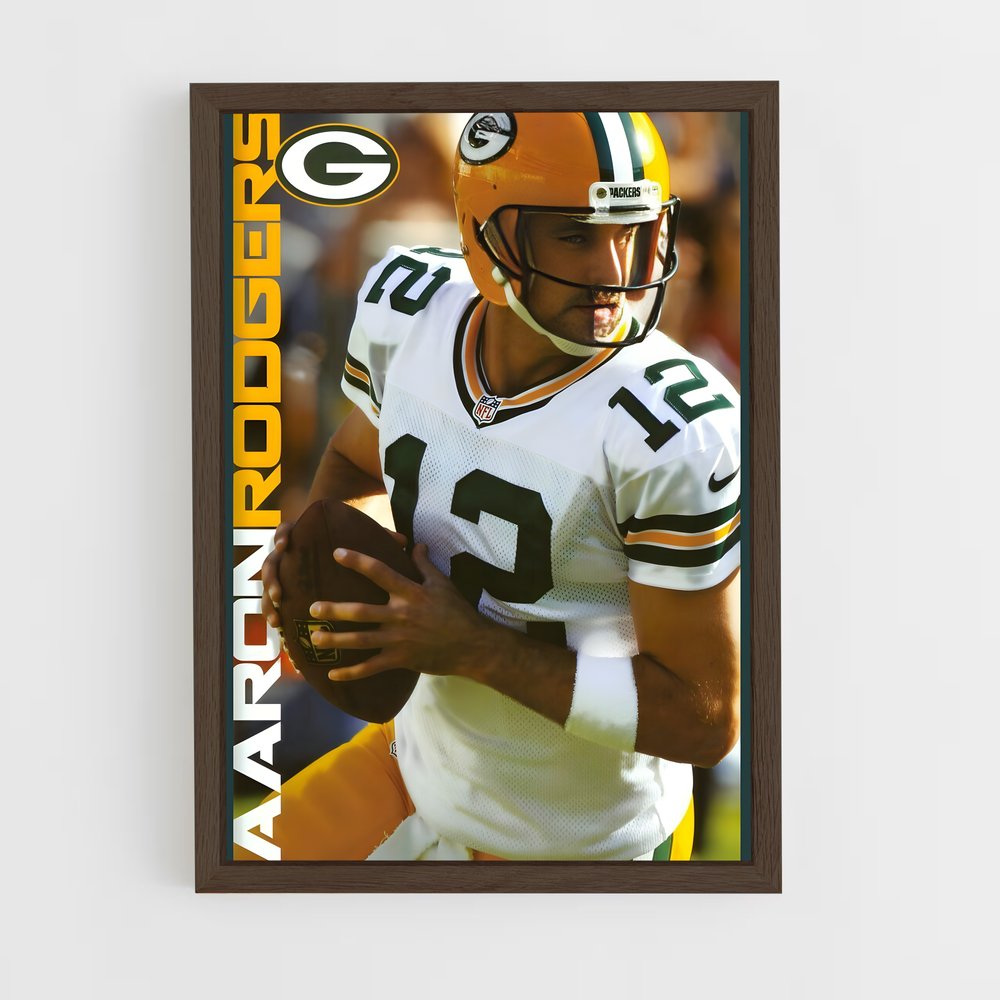 aaron-rodgers-14 cadre Bois foncé