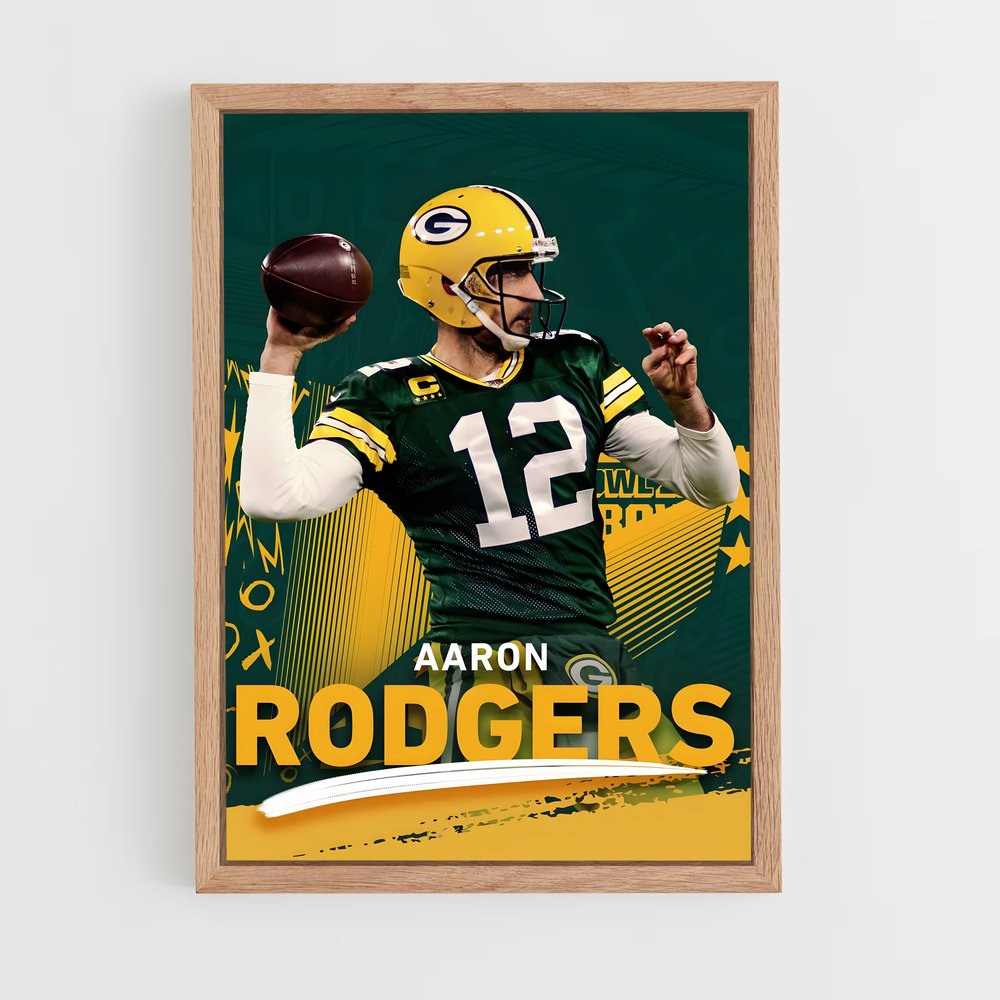 aaron-rodgers-16 cadre Bois clair