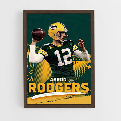 aaron-rodgers-16 cadre Bois foncé