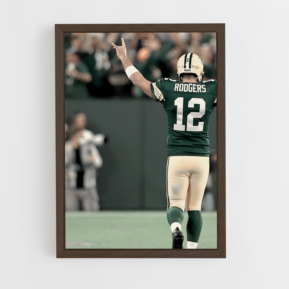 aaron-rodgers-2 cadre Bois foncé