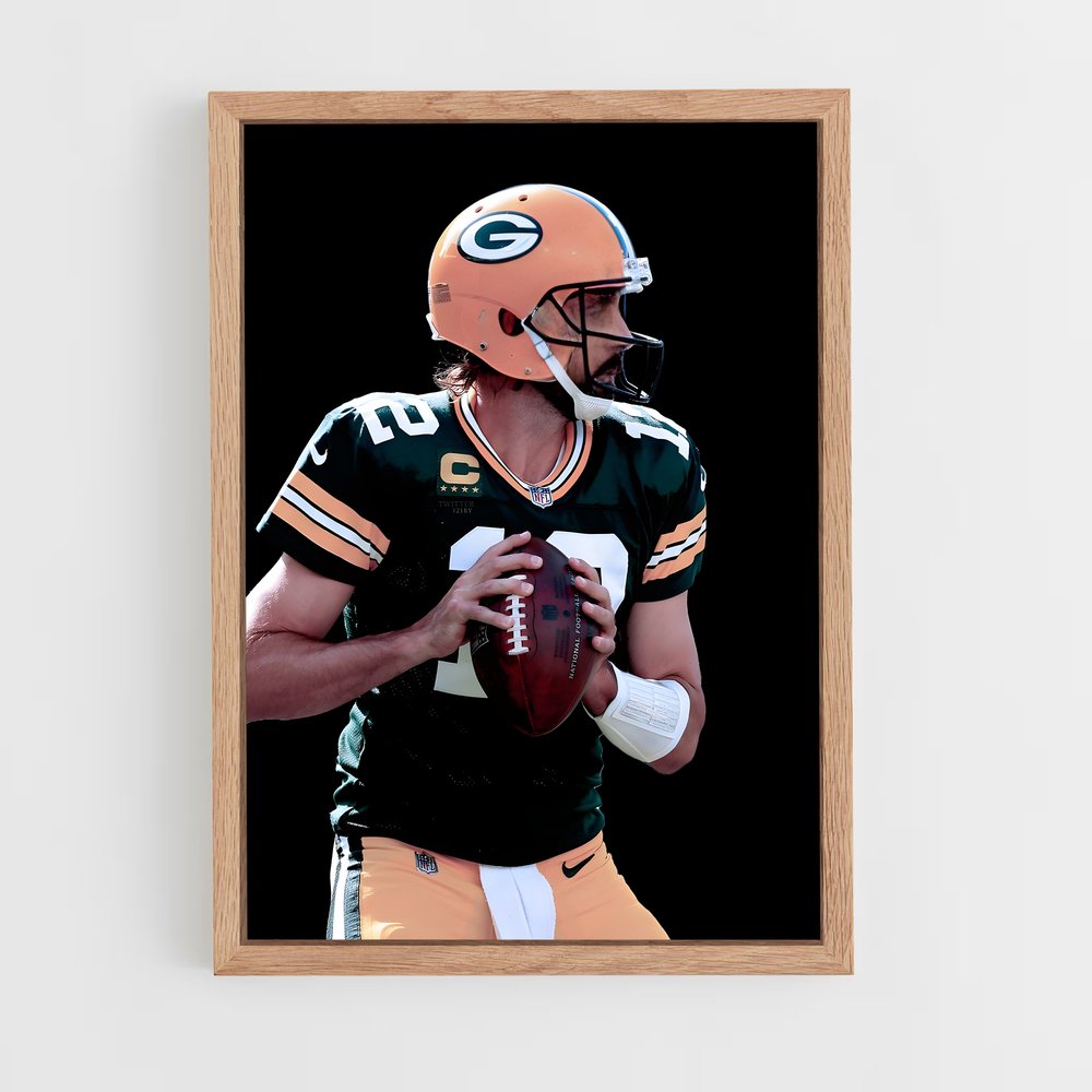 aaron-rodgers-6 cadre Bois clair