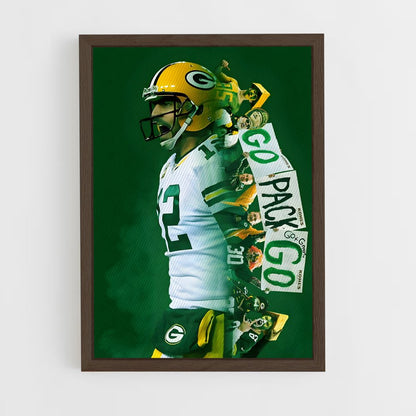 aaron-rodgers-7 cadre Bois foncé