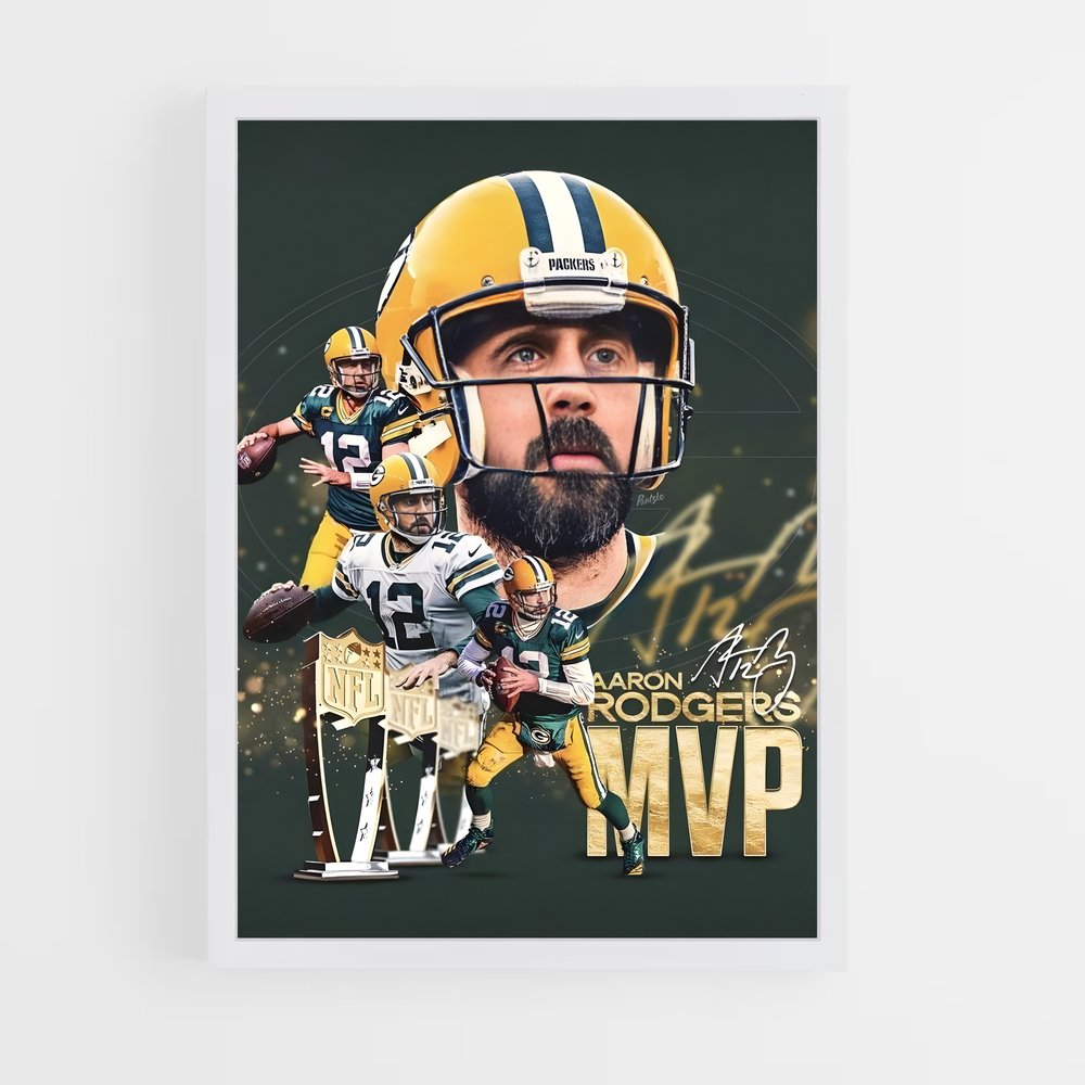aaron-rodgers-9 cadre Blanc