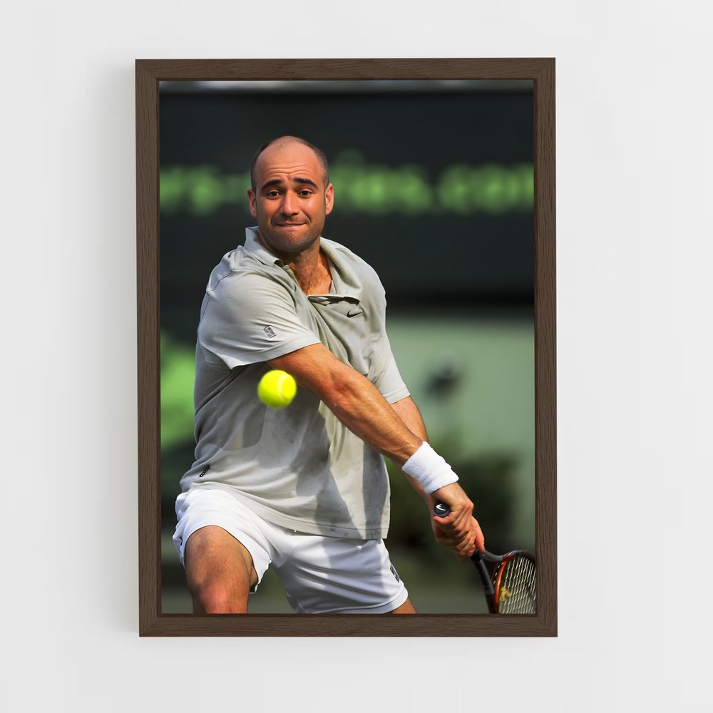 andre-agassi-4 cadre Bois foncé