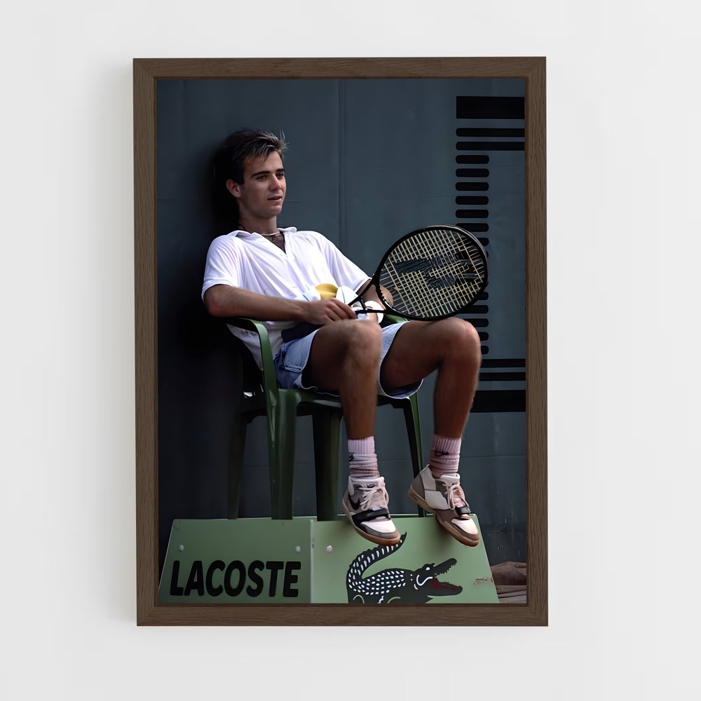 andre-agassi-7 cadre Bois foncé