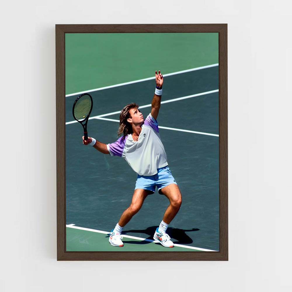 andre-agassi-8 cadre Bois foncé