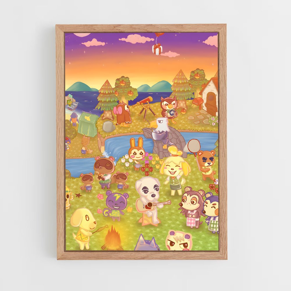 animal-crossing-7 cadre Bois clair