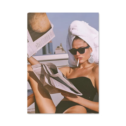Poster Plage et Presse