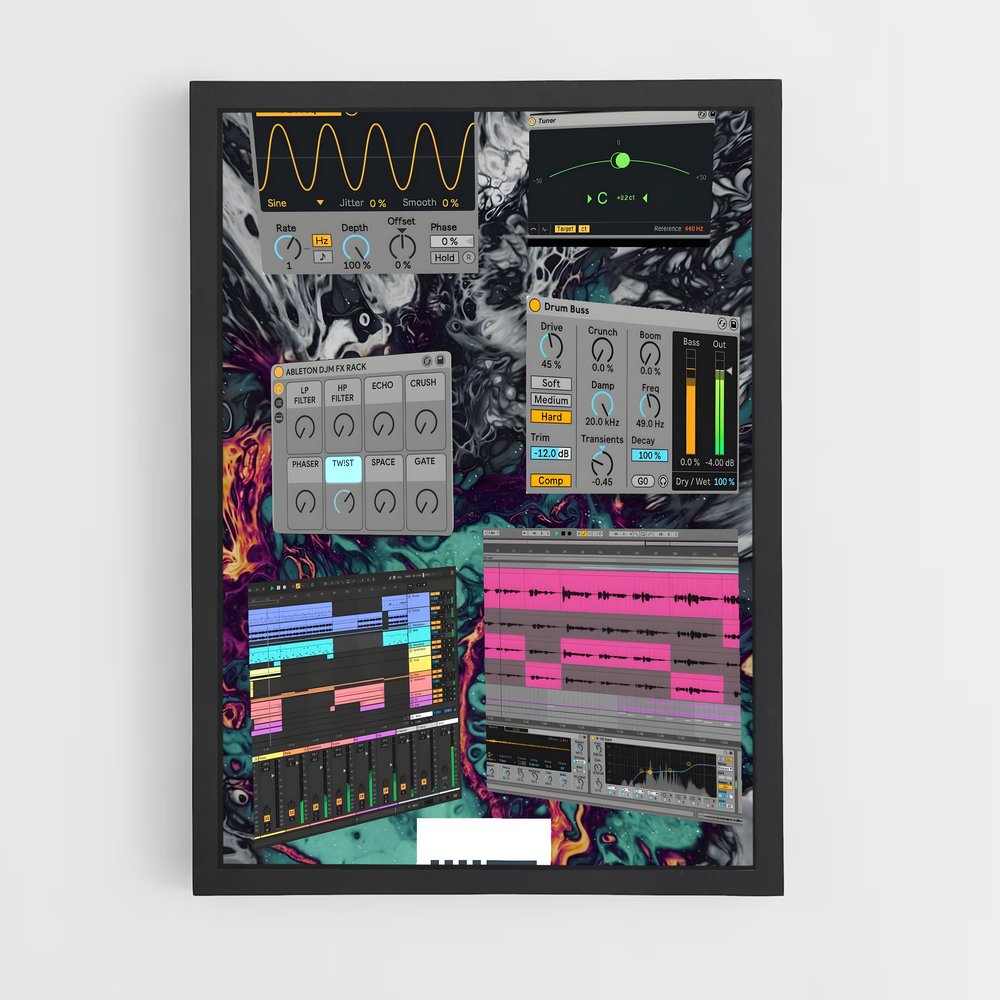 ap-ableton live-2 cadre Noir