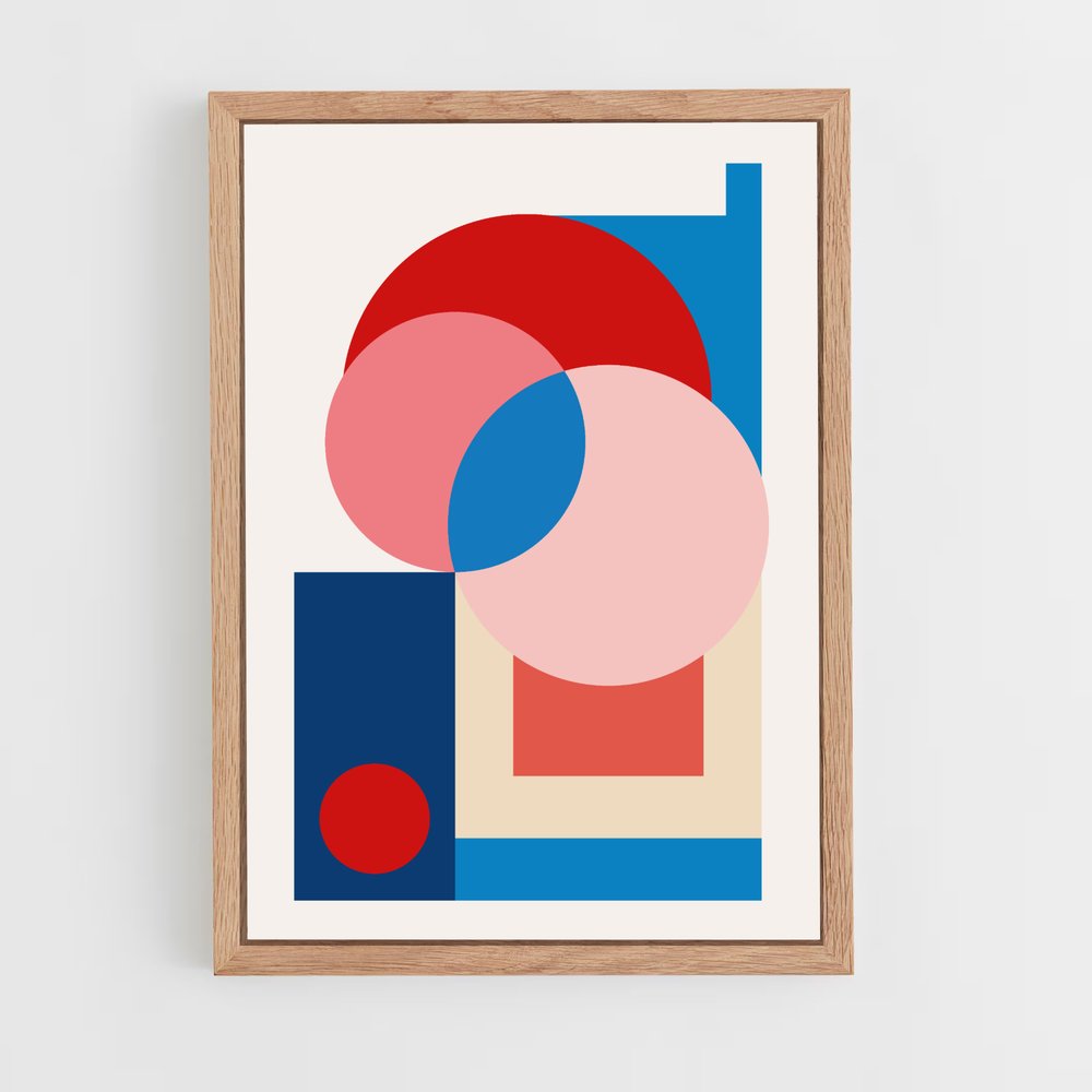 ap-abstract shapes-4 cadre Bois clair