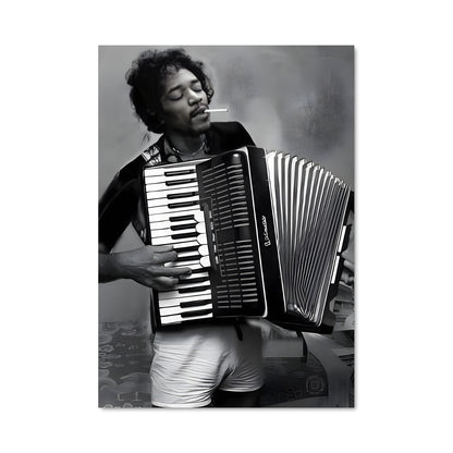 Poster Accordéoniste en Dansant