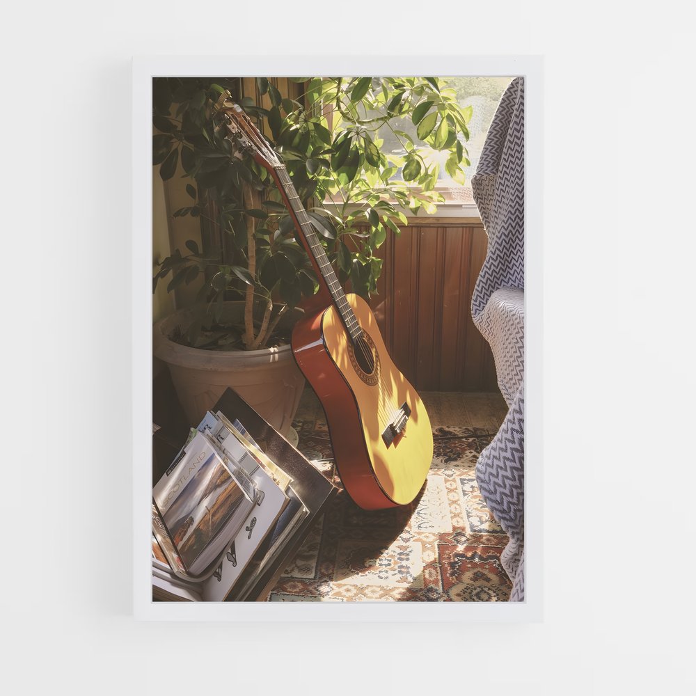 ap-acoustic guitar-1 cadre Blanc