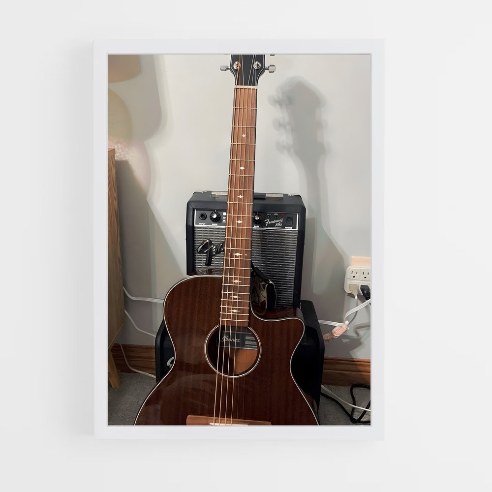 ap-acoustic guitar-4 cadre Blanc