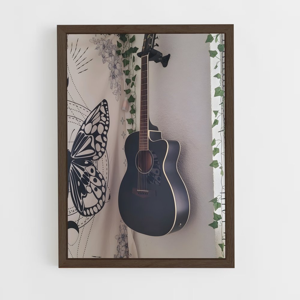 ap-acoustic guitar-9 cadre Bois foncé