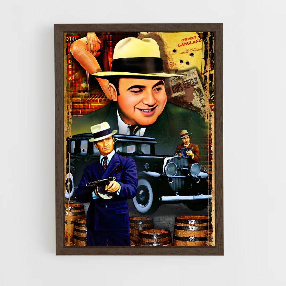 ap-al capone-4 cadre Bois foncé