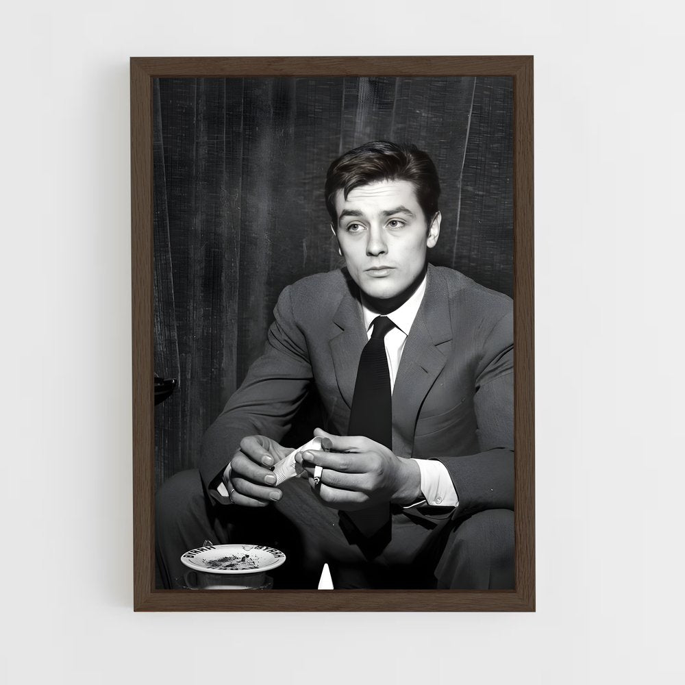 ap-alain delon-6 cadre Bois foncé