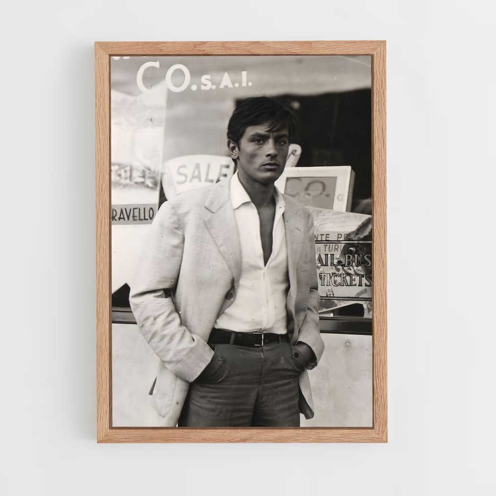 ap-alain delon-7 cadre Bois clair