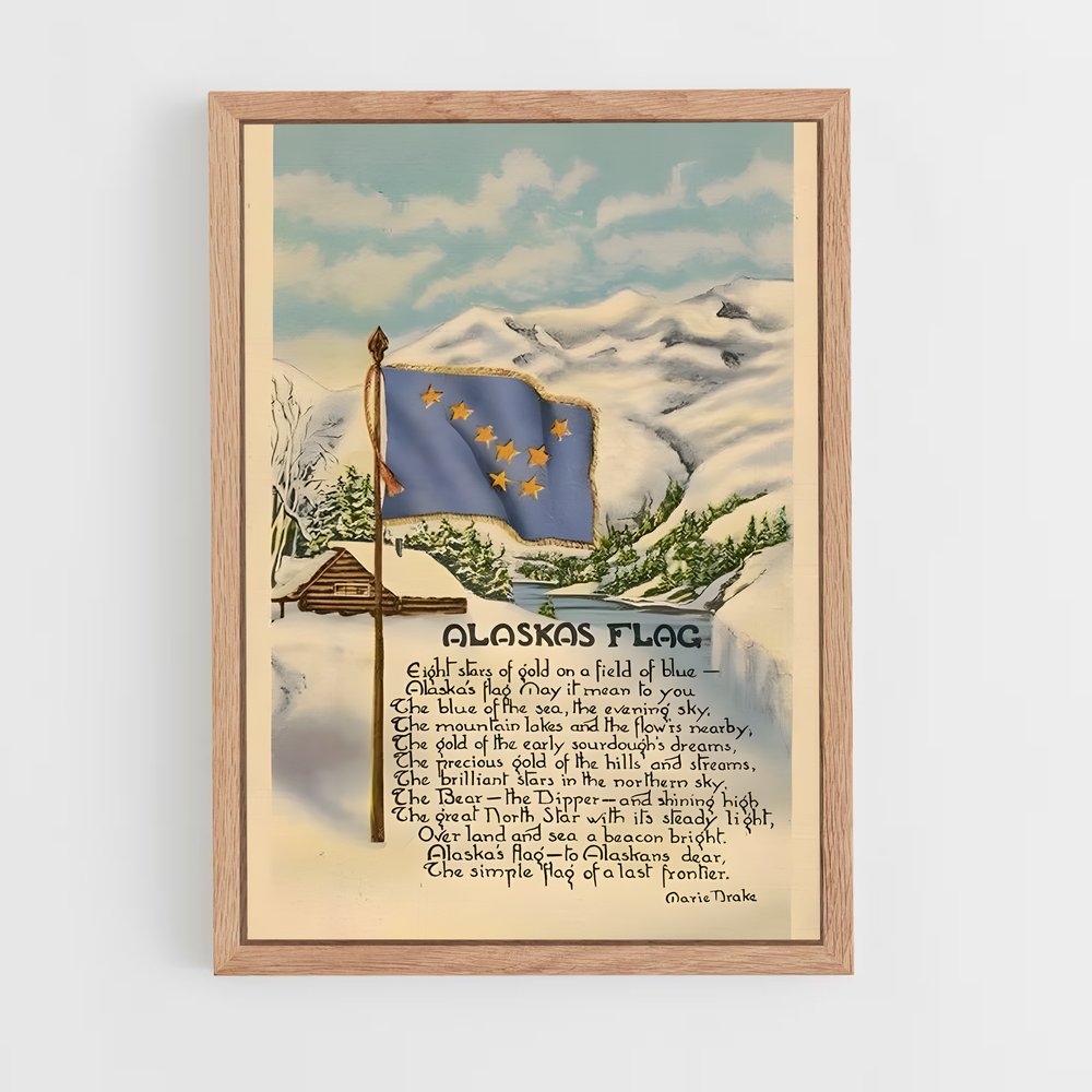 ap-alaska flag-1 cadre Bois clair